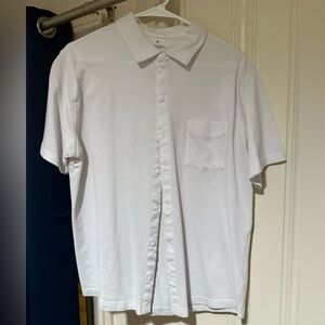 Fabletics The Dash Button Down Shirt - White - Size Large